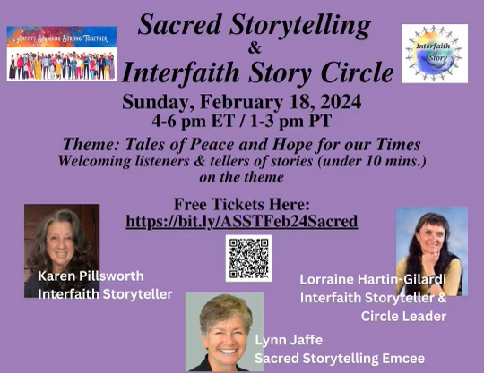 Flyer of Sacred and Interfaith Storytelling